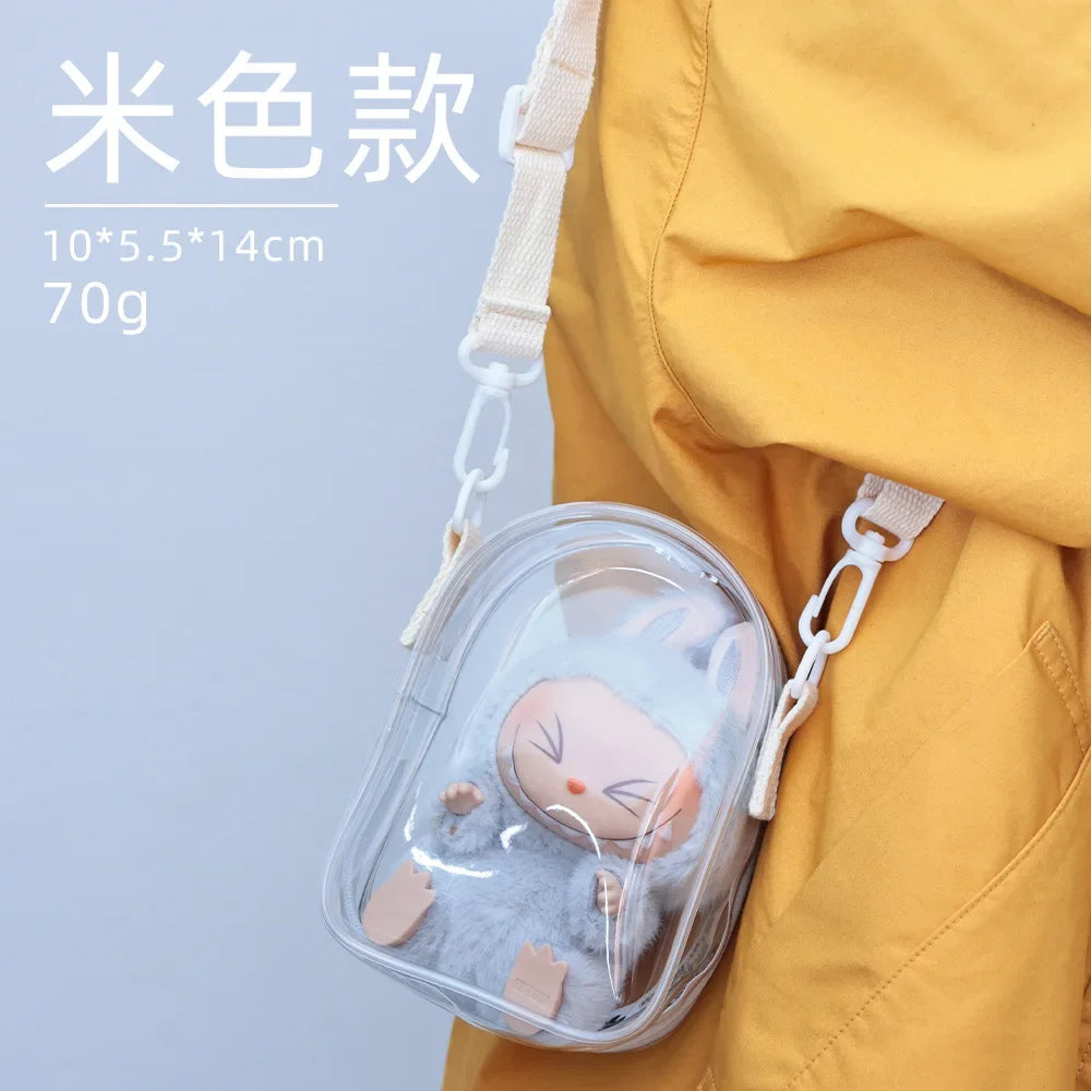 Labubu Protective Bag 15cm – PVC Shoulder Storage Case
