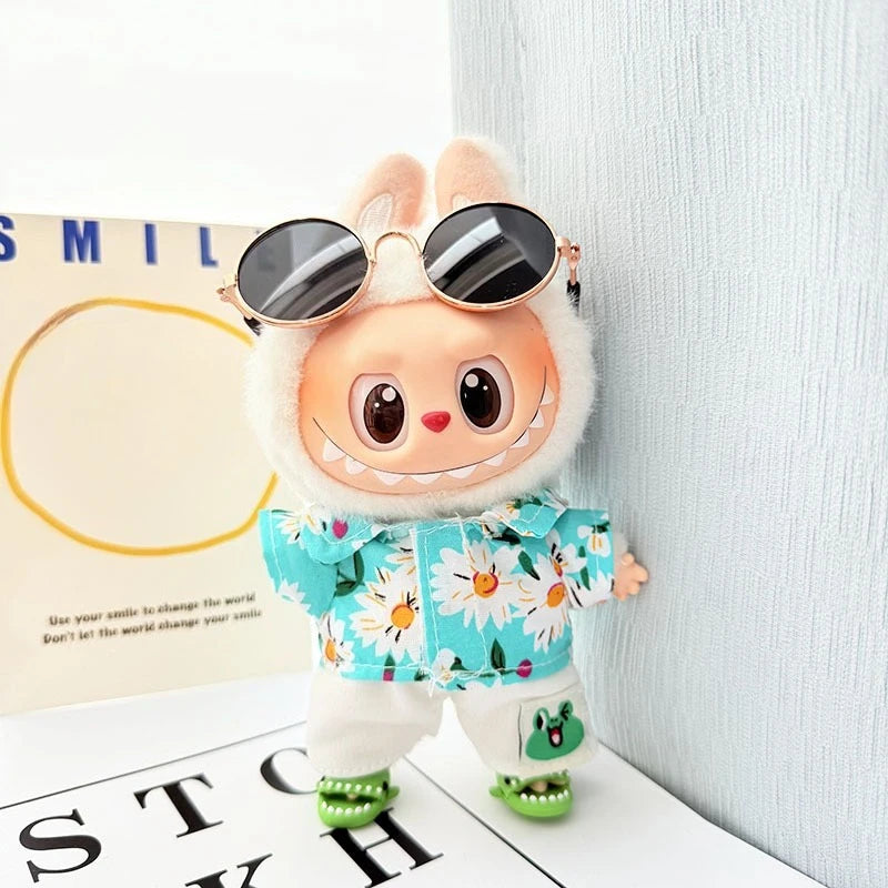Hawaii Luxury Outfit for Labubu V1 V2 β Beach Suit with Glasses & Shoes