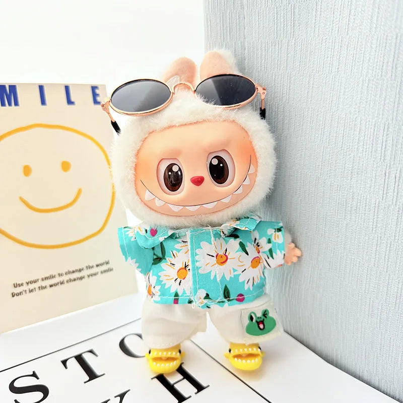 Hawaii Luxury Outfit for Labubu V1 V2 β Beach Suit with Glasses & Shoes