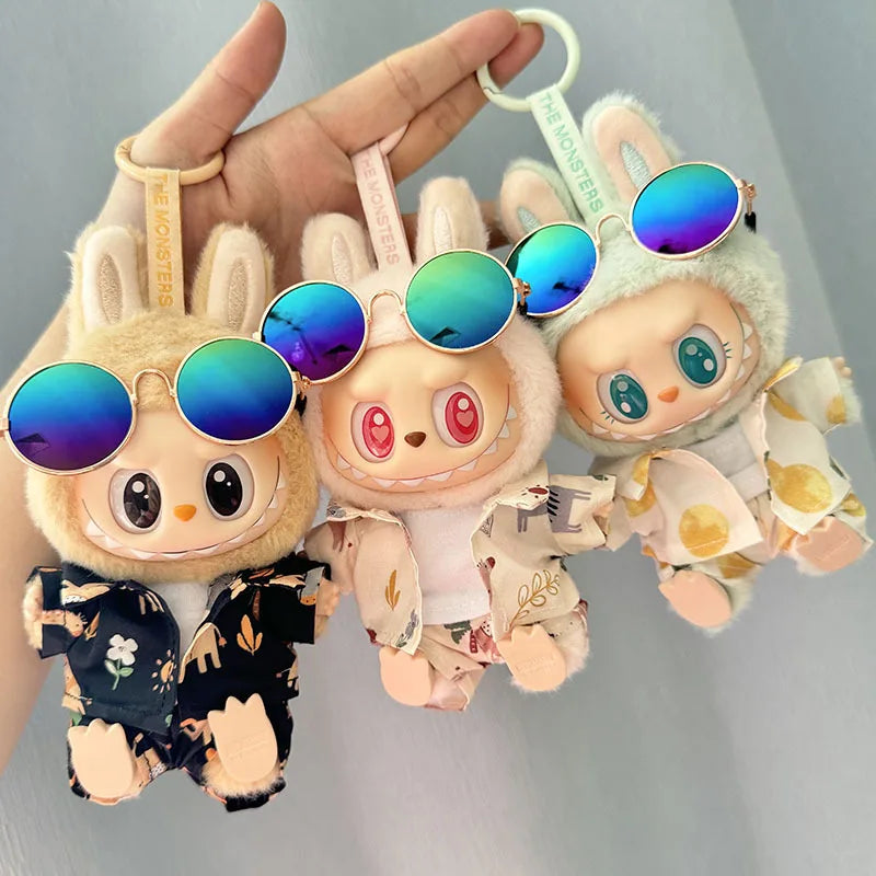 Hawaii Luxury Outfit for Labubu V1 V2 β Beach Suit with Glasses & Shoes