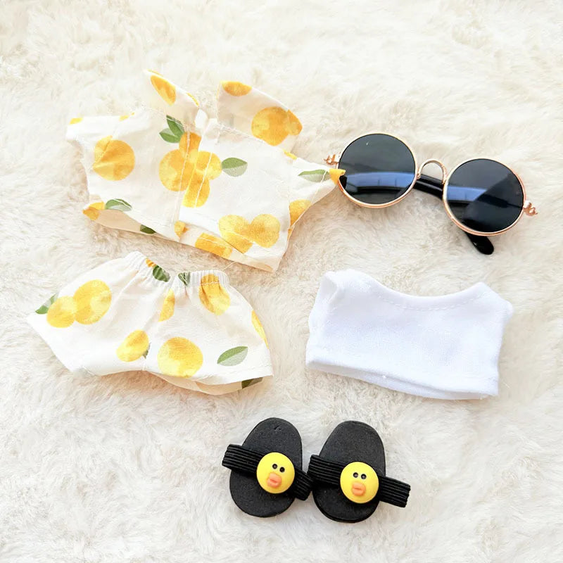 Hawaii Luxury Outfit for Labubu V1 V2 β Beach Suit with Glasses & Shoes