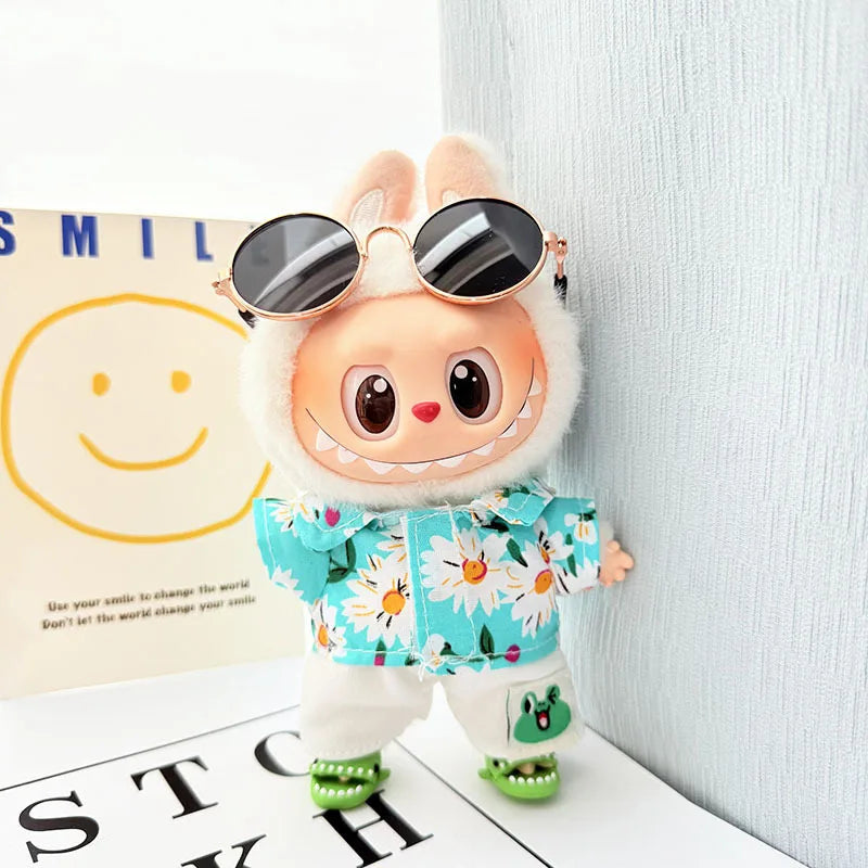 Hawaii Luxury Outfit for Labubu V1 V2 β Beach Suit with Glasses & Shoes