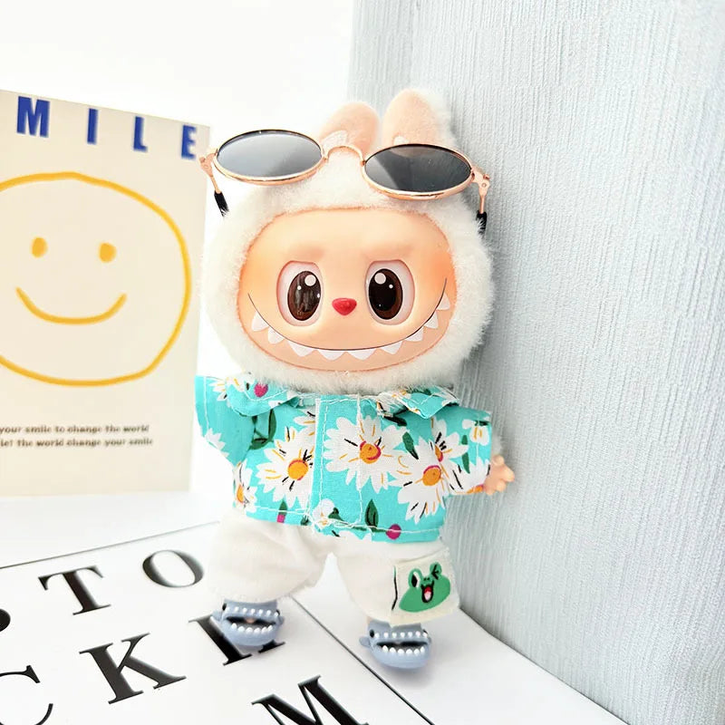 Hawaii Luxury Outfit for Labubu V1 V2 β Beach Suit with Glasses & Shoes