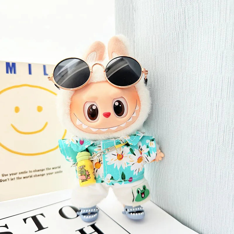 Hawaii Luxury Outfit for Labubu V1 V2 β Beach Suit with Glasses & Shoes