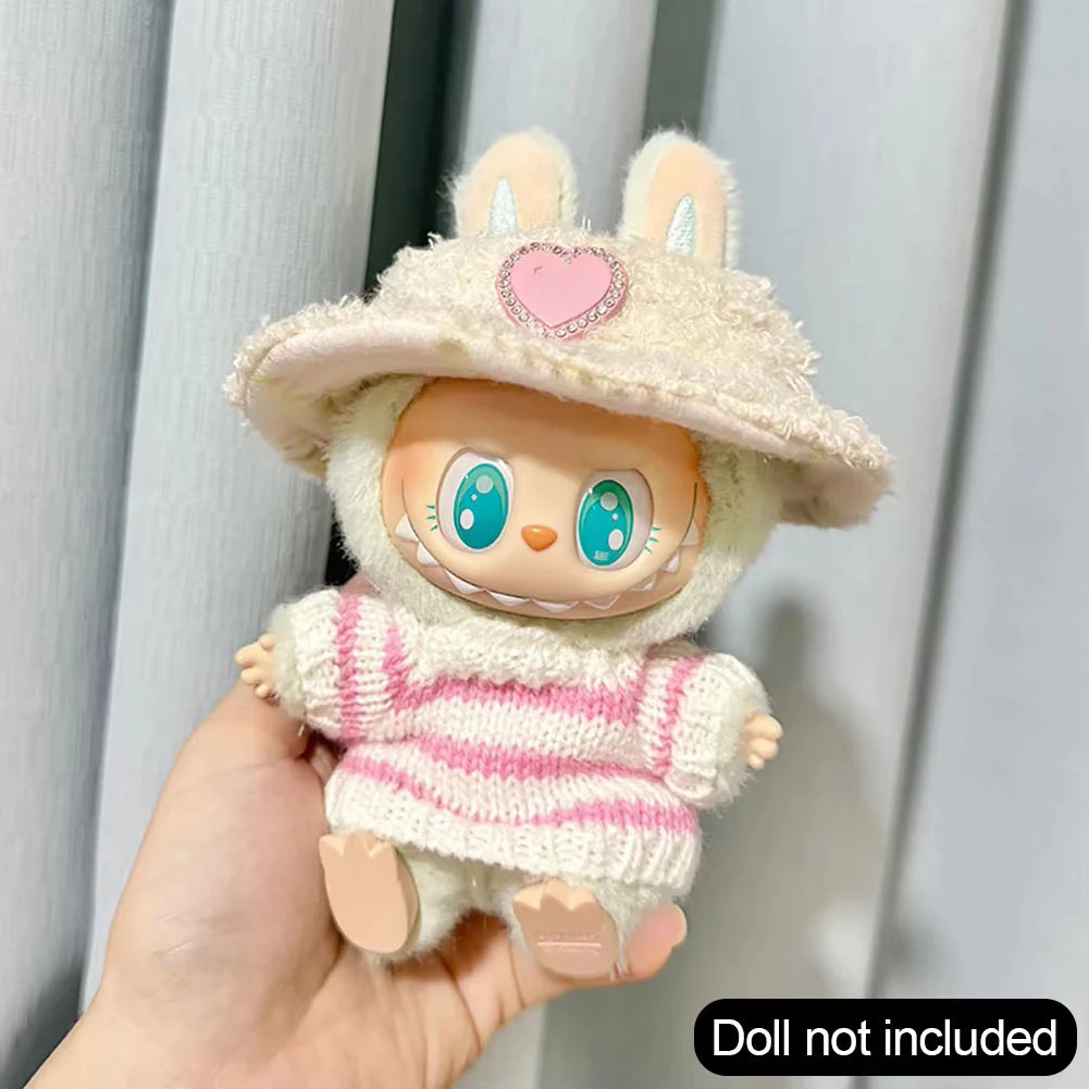 Labubu Uniform Outfit 15–17cm – Skirt, Sweater & Sunglasses