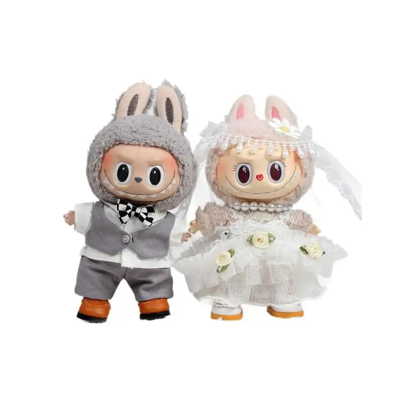 Labubu Wedding Dress Outfit 17cm – Doll Clothes & Pendant