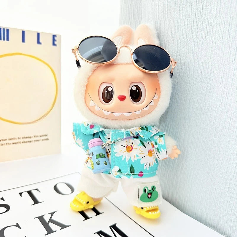 Hawaii Luxury Outfit for Labubu V1 V2 β Beach Suit with Glasses & Shoes