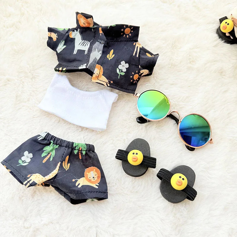 Hawaii Luxury Outfit for Labubu V1 V2 β Beach Suit with Glasses & Shoes