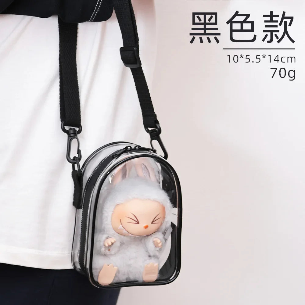 Labubu Protective Bag 15cm – PVC Shoulder Storage Case