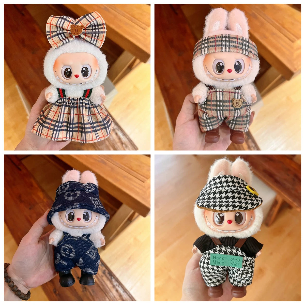 Labubu Luxury Outfit 15–17cm – Dress, Hat & Pants Set