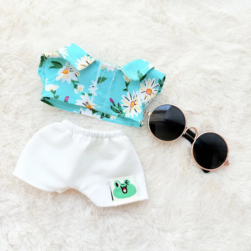 Hawaii Luxury Outfit for Labubu V1 V2 β Beach Suit with Glasses & Shoes
