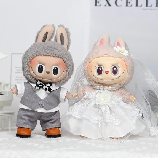 Labubu Wedding Dress Outfit 17cm – Doll Clothes & Pendant