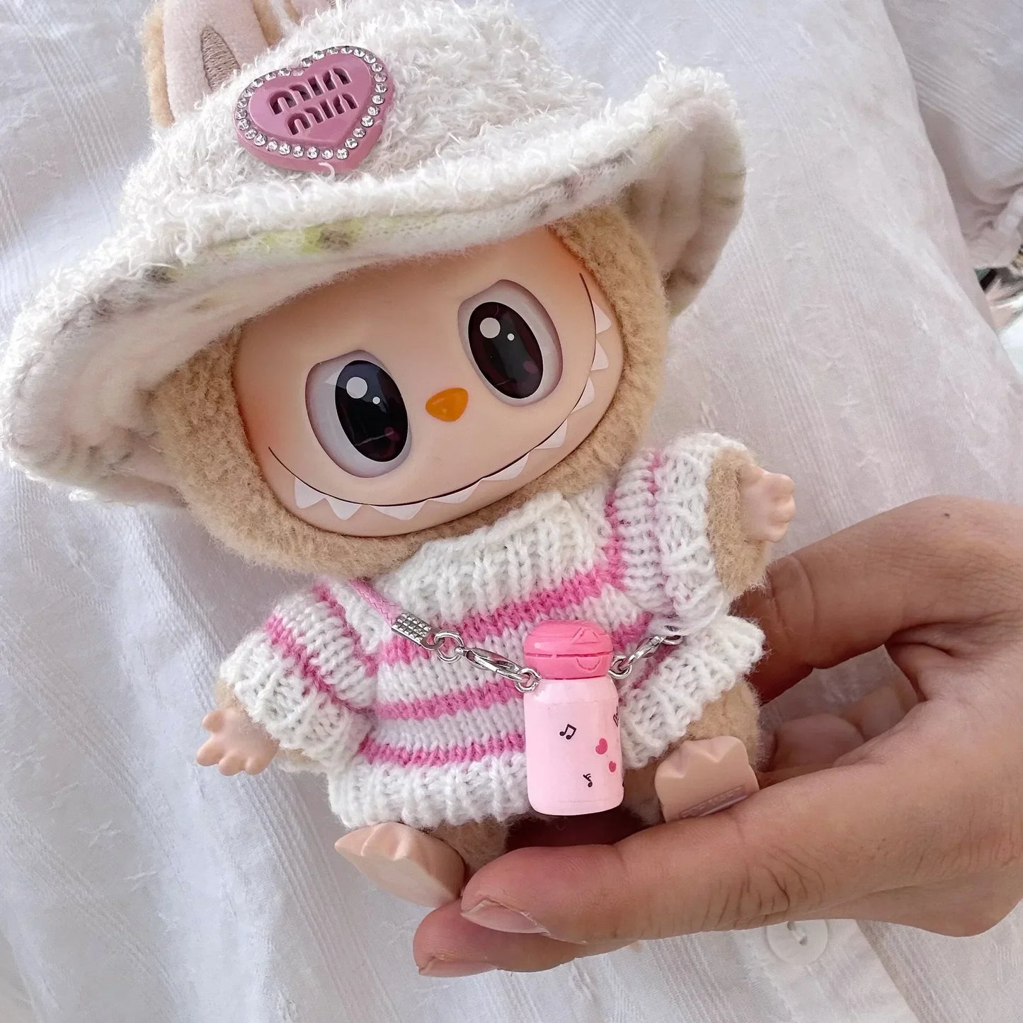 Labubu Sweater Outfit V1 V2 – Pink & White Party Clothes