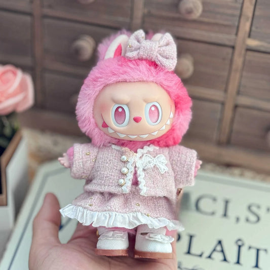 Labubu Three-Piece Outfit V1 V2 V3 – Jacket, Skirt & Hairpin